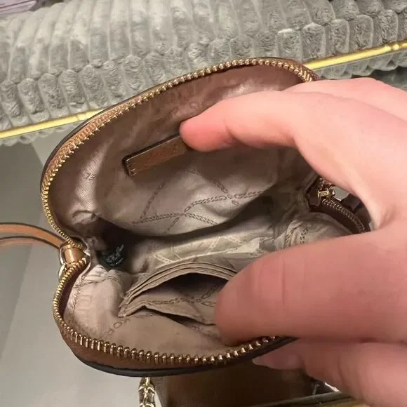 Michael Kors Brown Leather Crossbody Bag - Picture 4 of 5